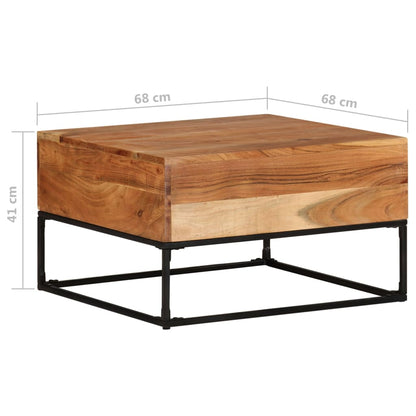 Mesa De Centro Madera Maciza De Acacia 68x68x41 Cm_2