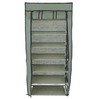 Armario Ropero Y Zapatero De Tela Desmontable 60 X 30 X 128 Cm Gris Con Puerta Enrollable_1