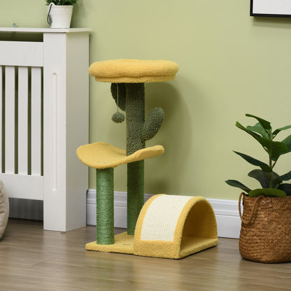 Pawhut Árbol Rascador Para Gatos Con Cama Poste De Sisal Rascadora 40x35x72 Cm_1