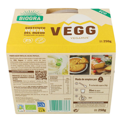 Vegg, substituto de ovo vegetal biológico, Biográ 250 gr