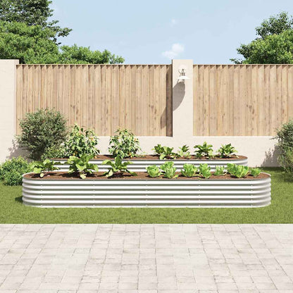 Arriate De Acero Galvanizado Plateado 400x80x44 Cm_1