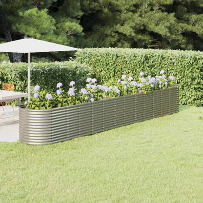 Jardinera Arriate Acero Recubrimiento Polvo Plata 512x80x68 Cm_1