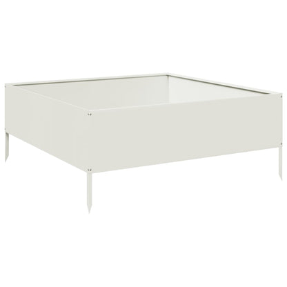 Arriate De Acero Blanco 100x100x25 Cm_0