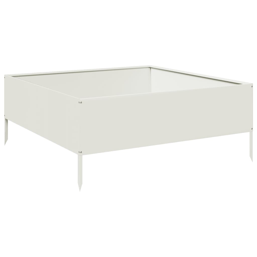 Arriate De Acero Blanco 100x100x41 Cm_0