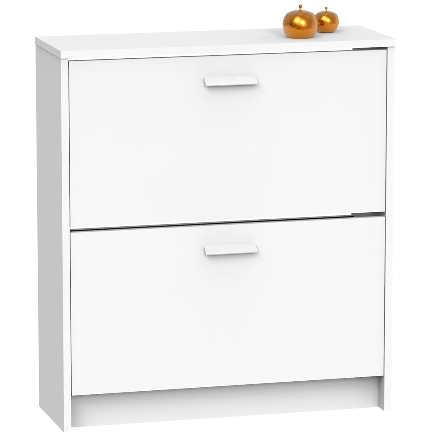 Zapatero Entrada Recibidor, Mueble Auxiliar Estrecho Zapatos, 2 Puertas, Madera 82x74x25 Cm, Briebe, Nova, Blanco_2