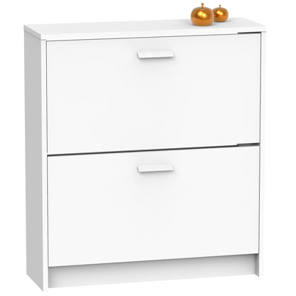 Zapatero Entrada Recibidor, Mueble Auxiliar Estrecho Zapatos, 2 Puertas, Madera 82x74x25 Cm, Briebe, Nova, Blanco_2