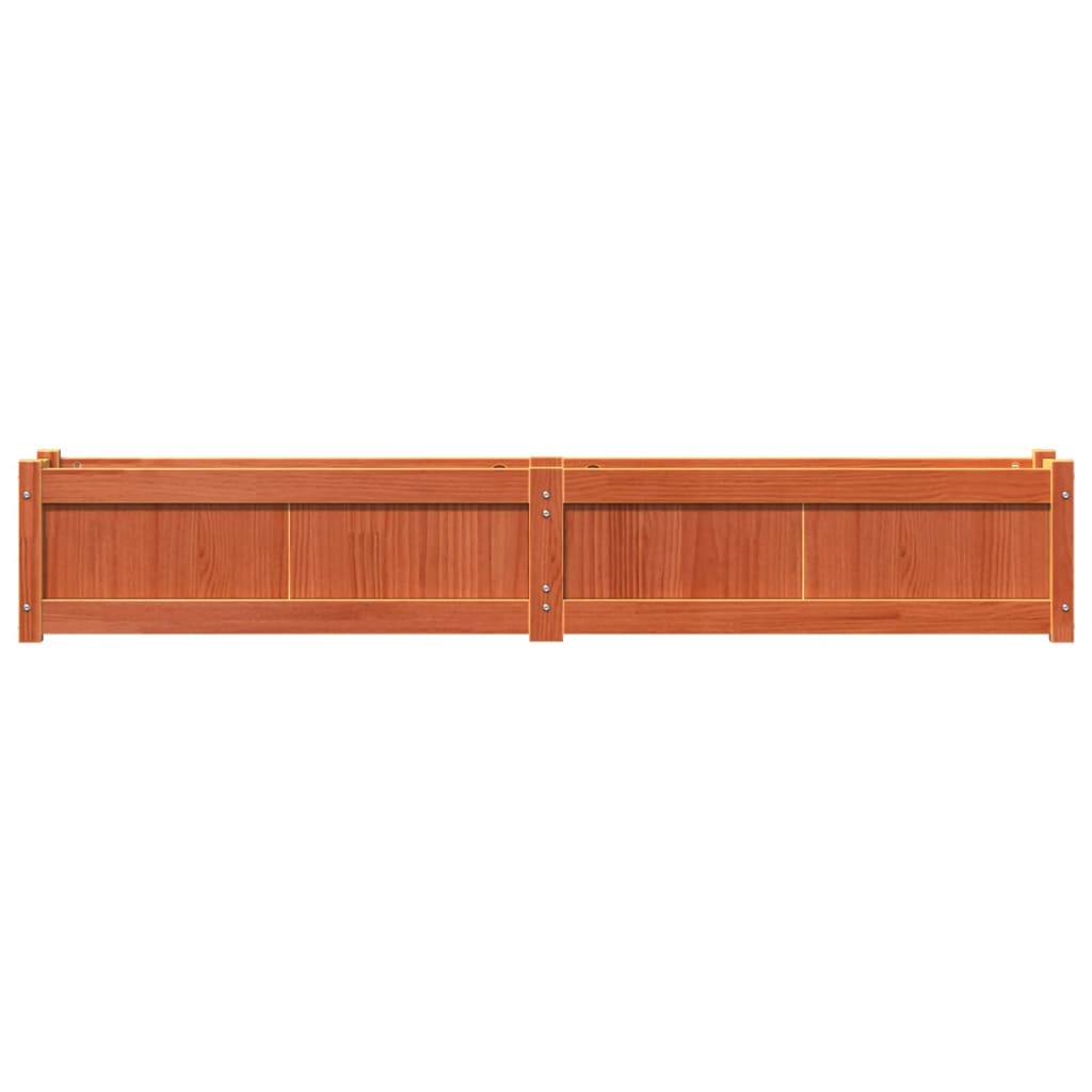 Jardinera Exterior Madera Maciza Pino Marrón Cera 180x31x31 Cm_4