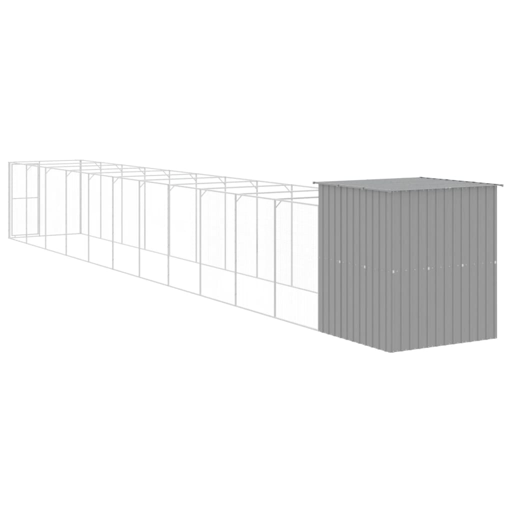 Caseta Perro Corral Acero Galvanizado Gris Claro 165x1271x181cm_4