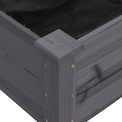 Jardinera Con Ruedas Y Forro Madera De Abeto Gris 118x59x80 Cm_3