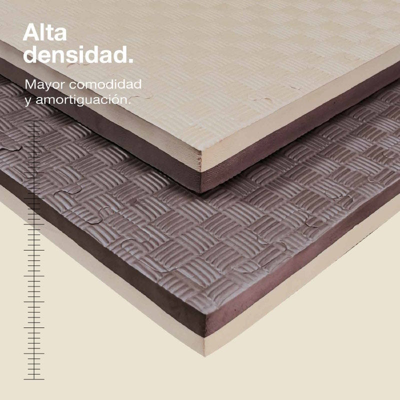 Jowy Tatami Puzzle 4cm 100x100cm – Superficie 5 Líneas Marrón/beige_1