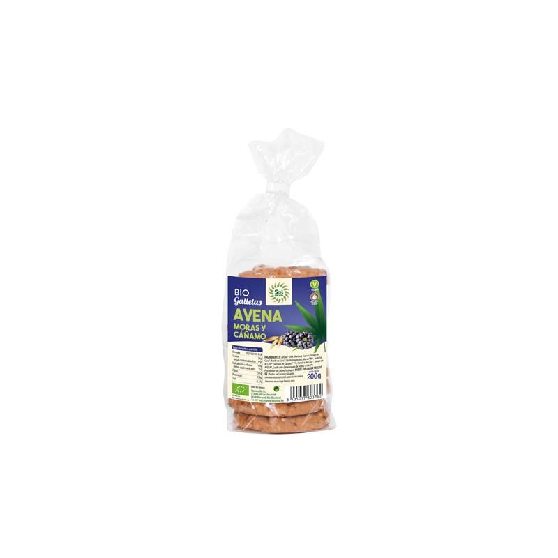 Bolachas de aveia Sol Natural com amoras e cânhamo 200 g