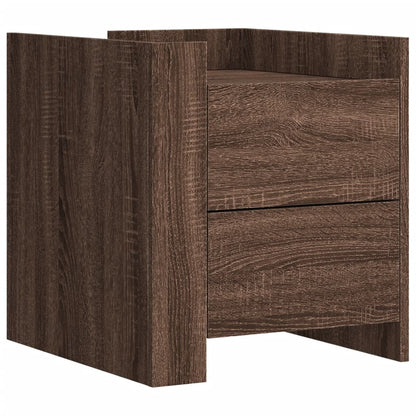 Mesita De Noche Madera De Ingeniería Roble Marrón 45x50x50 Cm_0