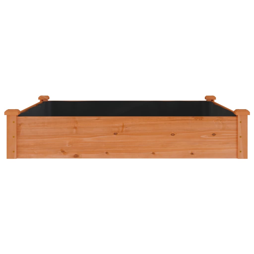 Jardinera Arriate Forro Madera Maciza Abeto Marrón 120x120x25cm_3