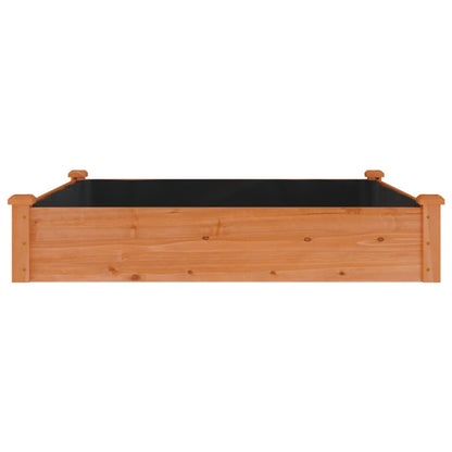 Jardinera Arriate Forro Madera Maciza Abeto Marrón 120x120x25cm_3