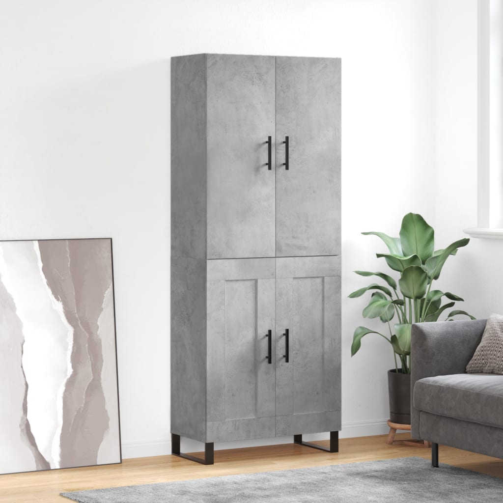 Aparador Alto Madera Contrachapada Gris Hormigón 69,5x34x180 Cm_0