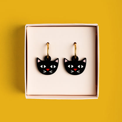 Pendientes Cat De Madera | Joyería Artesanal, Ligera Y Elegante | Diseño Natural Y Original_1