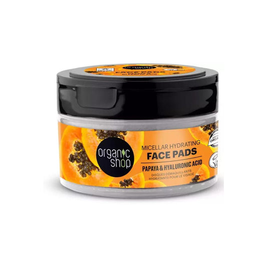 Discos faciais micelares hidratantes, Organic Shop, 20 unidades