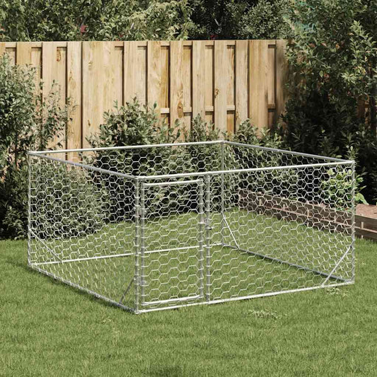 Caseta Para Perros De Exterior Con Puerta 2x2x1 M De Acero Galvanizado_0