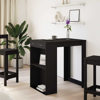 Mesa Alta De Bar Madera Ingeniería Negra 102x70x103,5 Cm_1