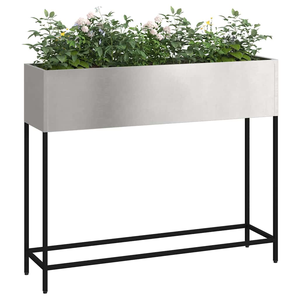 Jardinera Elevada Plateado 100 X 26 X 82 Cm Acero Inoxidable_2