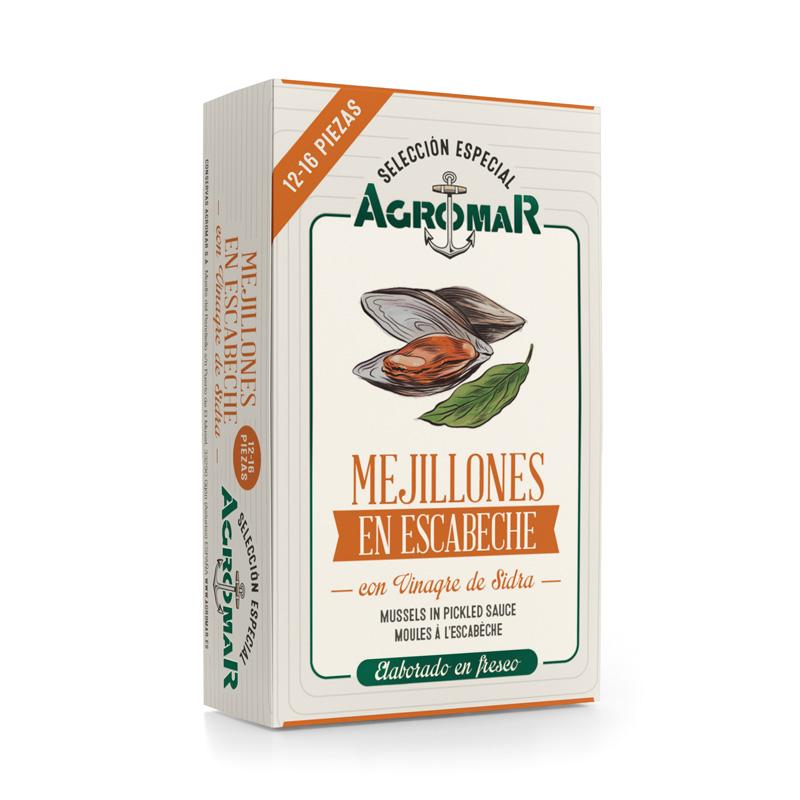 Mexilhões em conserva com vinagre de sidra 12/16 unidades