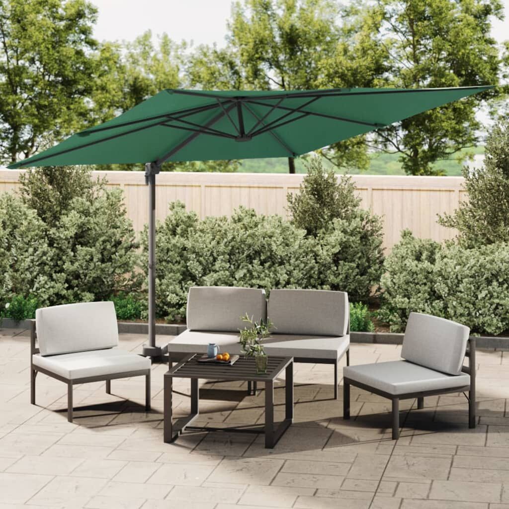 Vidaxl Sombrilla Jardín Voladiza Con Palo De Aluminio Verde 300x300 Cm_1