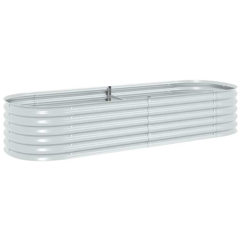Arriate De Acero Galvanizado Plateado 240x80x44 Cm_0