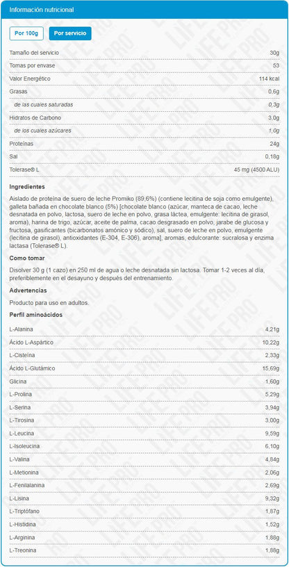 Isolate Zero Cfm - 1600g - Chocolate Blanco Con Choco Rings - Proteína De Aislado De Suero Isolate - Lifepro_5