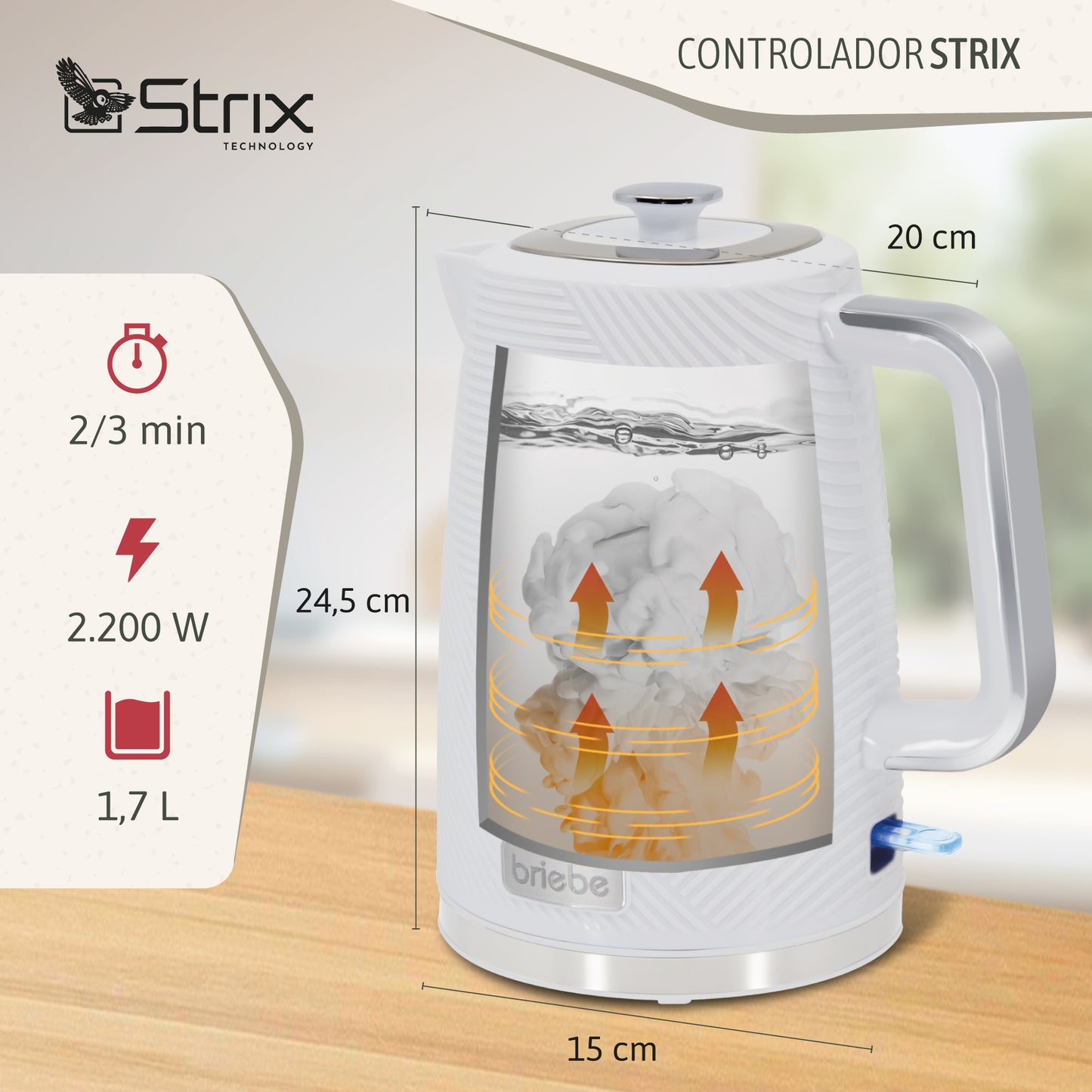Briebe Elegance Set Tostadora Pan Ranura Ancha 2 Rebanadas + Hervidor Agua Eléctrico 1,7l Inalámbrico,skt1170wht,blanco_3