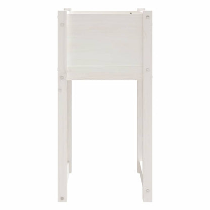 Jardinera 2 Unidades Madera Maciza De Pino Blanco 40x40x81 Cm_4