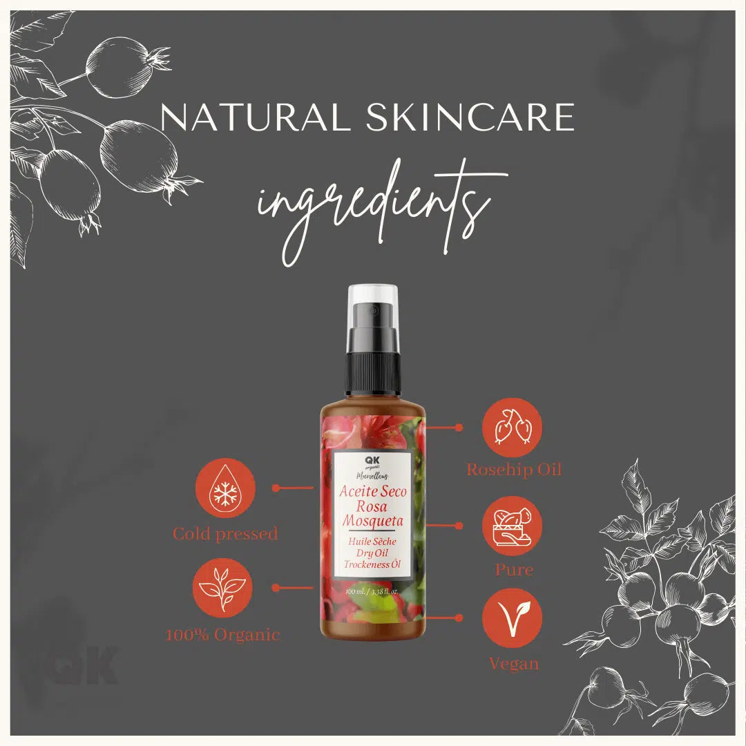 QKnatur - Aceite Seco De Rosa Mosqueta -100ml. Nutre, Rápida Absorción, Para Piel Y Cabello, Antioxidante, Antiedad_3