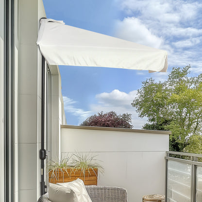 Outsunny Sombrilla Rectangular 230x130x249 Cm Con Manivela Protección Uv Crema_1