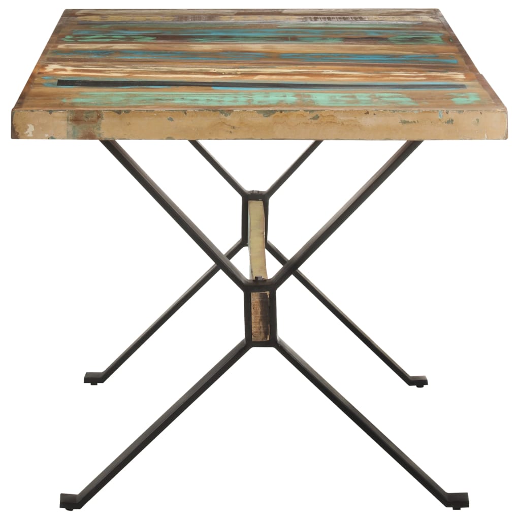 Mesa De Comedor De Madera Maciza Reciclada 160x80x76 Cm_1