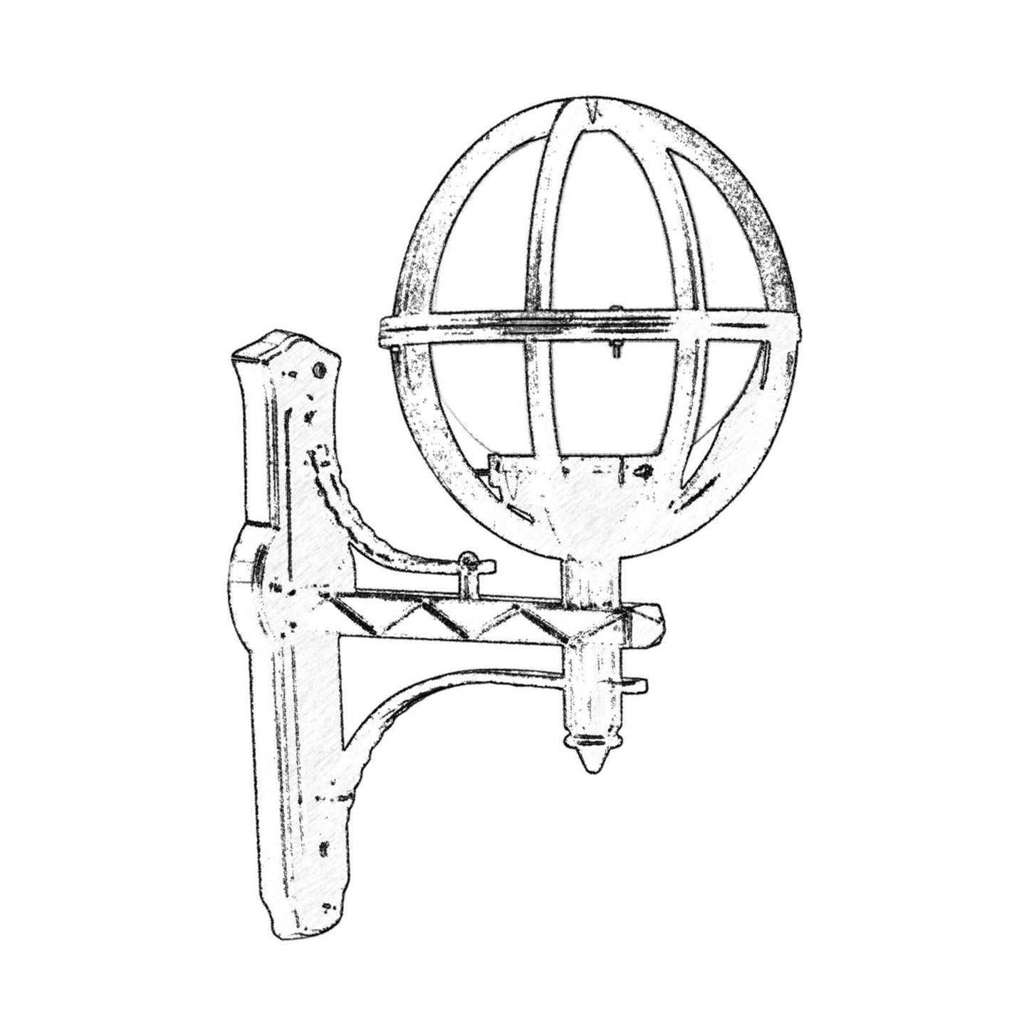 Aplique De Pared Globo En Ángulo Para Exterior, Abs , Negro, 35x23x50, Casquillo E 27 Max 60 W
