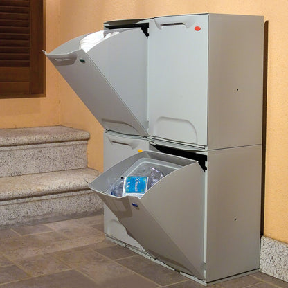 Papelera Reciclaje En Polipropileno Color Azul, Con Depósito 20 L En El Interior