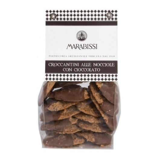 Bolachas crocantes de avelã e chocolate de leite Marabissi 200g