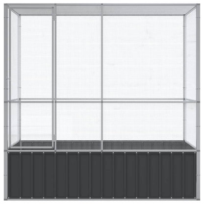 Vidaxl Pajarera De Acero Color Plateado 210,5x107x212 M_3