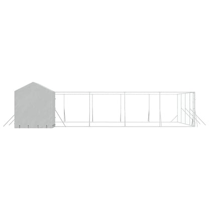 Perrera Exterior Con Techo Acero Galvanizado Plata 10x10x2,5 M_4