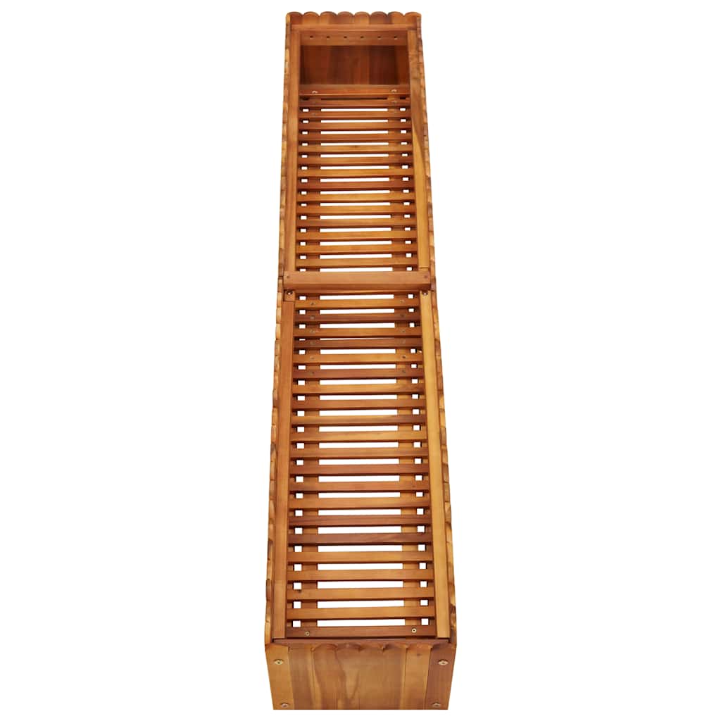 Arriate Elevado De Madera Maciza De Acacia 150x30x25 Cm_3
