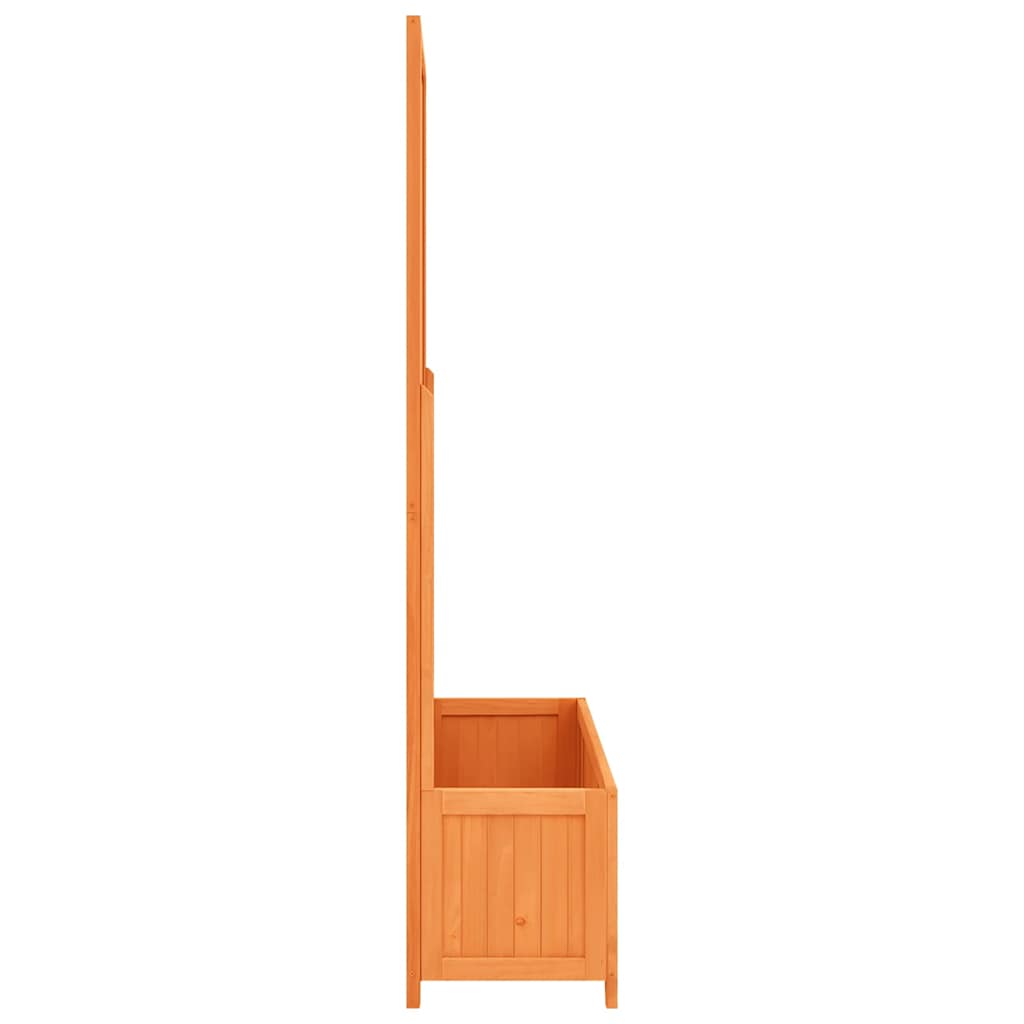 Jardinera Con Enrejado Marrón 70x30x135 Cm Madera Maciza De Abeto_3