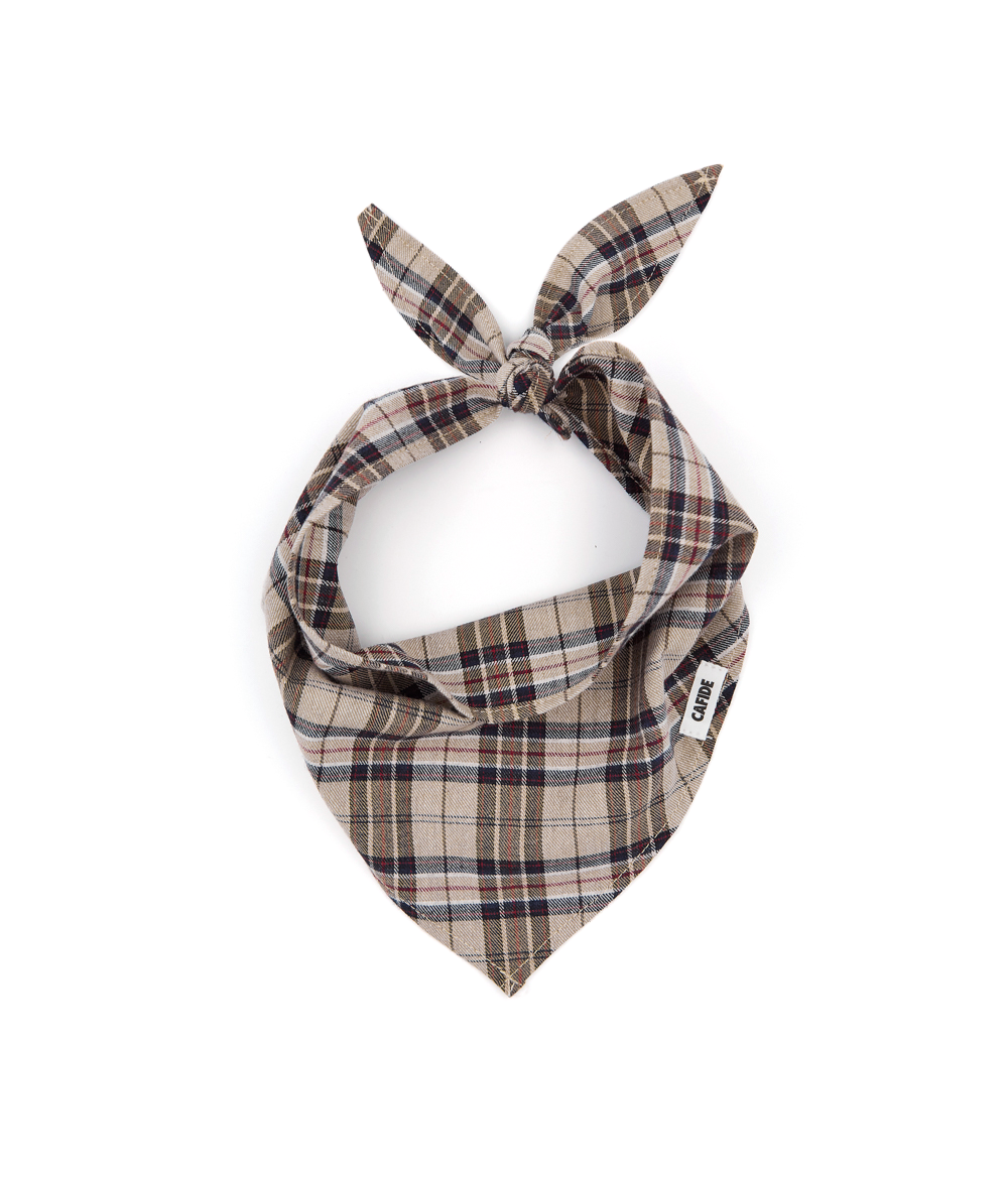 Cafide Bandana Para Perro Tartán Windsor. Modelo Nata. Talla M (30-38 Cm)_0