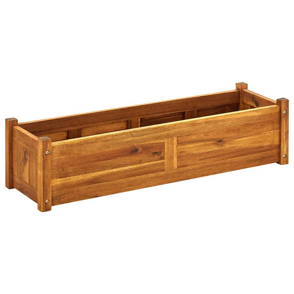 Arriate De Madera De Acacia 100x30x25 Cm_0