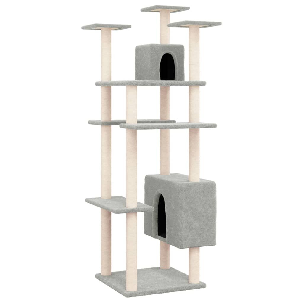 Vidaxl Rascador Para Gatos Con Postes De Sisal Gris Claro 162 Cm_0