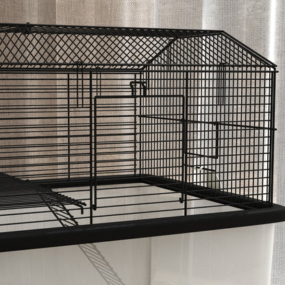 Pawhut Jaula Para Hámster Con Fondo Profundo 57x43x57 Cm Negro_3