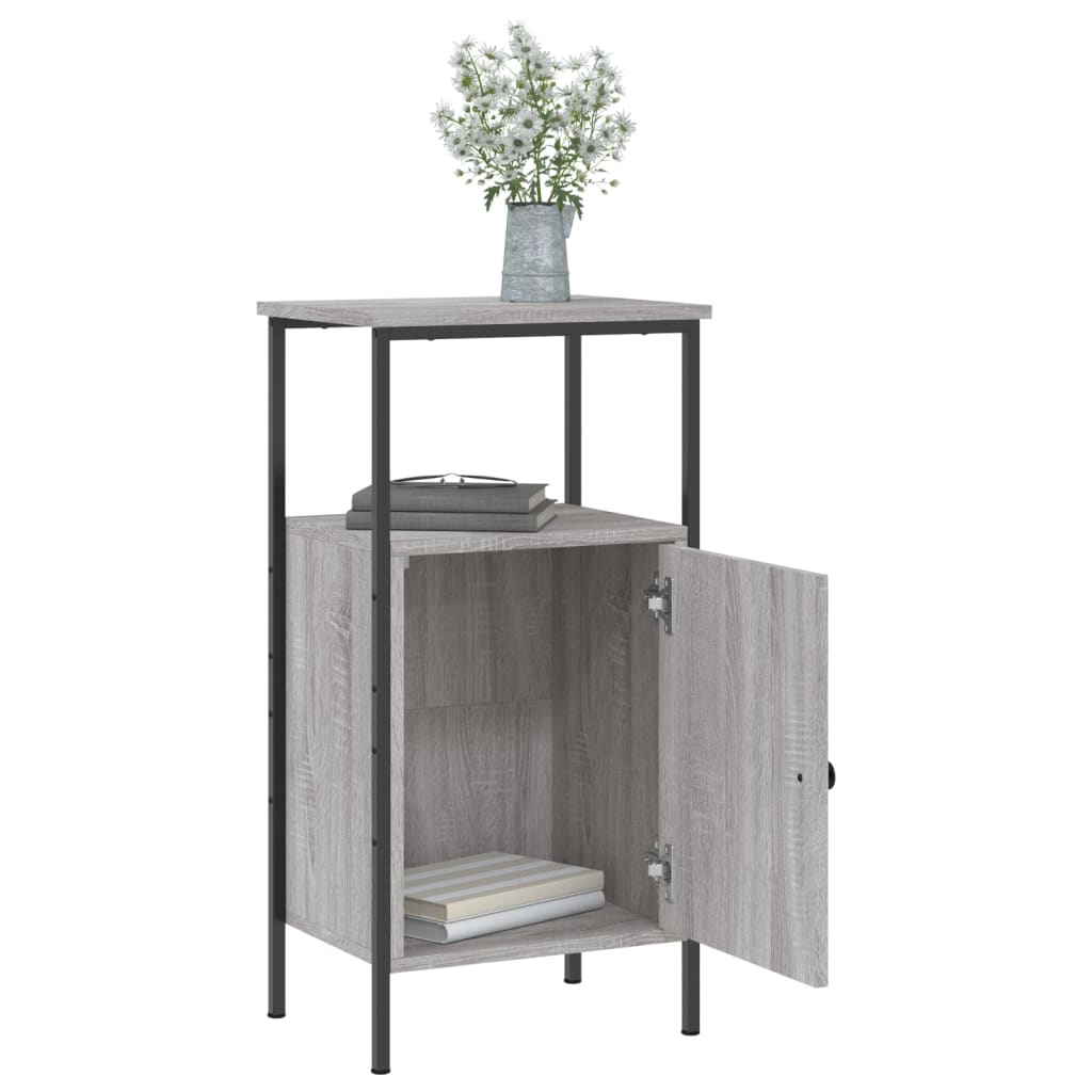 Mesitas De Noche 2 Uds Madera Ingeniería Gris Sonoma 41x31x80cm_2