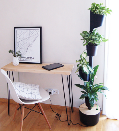 Macetero Vertical Citysens Con Riego Inteligente De 4 Macetas – Negro, Polipropileno 100% Reciclado_1