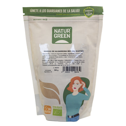 Farinha de Alfarroba Biológica Sem Glúten NaturGreen 500 g