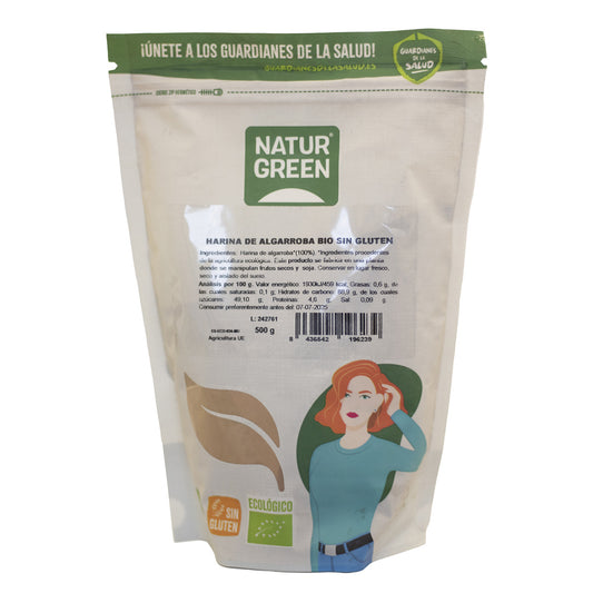 Farinha de Alfarroba Biológica Sem Glúten NaturGreen 500 g