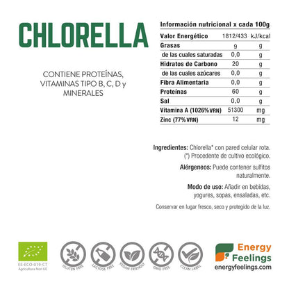 Chlorella BIO em pó Energy Feelings 1 kg
