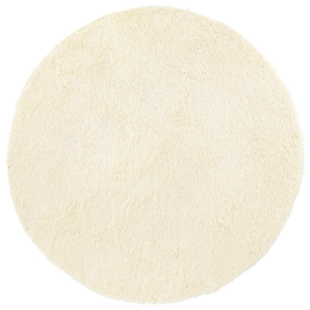 Vidaxl Alfombra Peluda De Pelo Largo Navarra Crema 160x160cm Poliéster_0